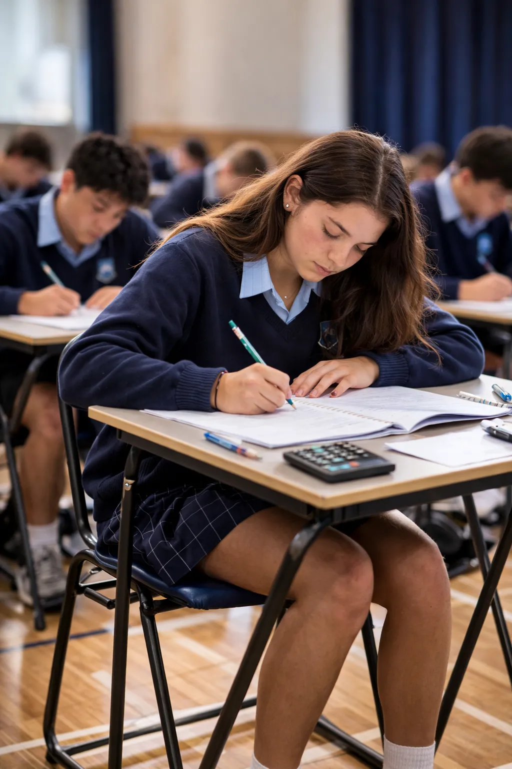 Student writing an exam